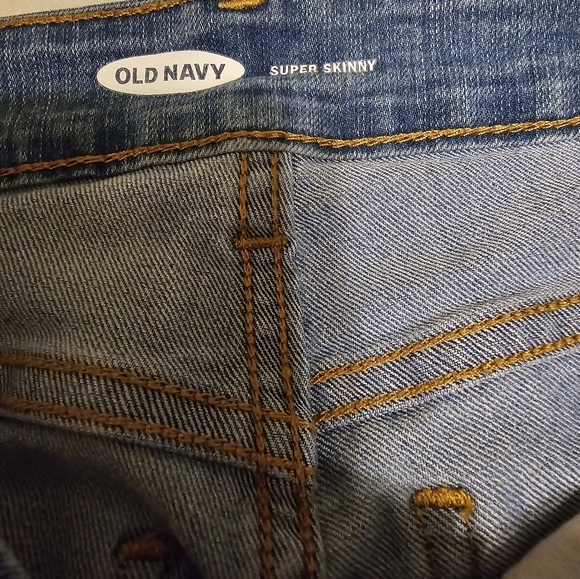 Old Navy super skinny light wash denim Blue jeans Juniors size 2 short - Picture 3 of 5